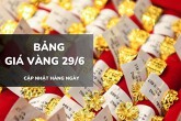 Bảng giá vàng hôm nay 29/6: Vàng SJC và vàng nhẫn tăng trở lại, lên tới 1,5 triệu đồng/lượng