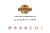 Kết quả xổ số Vietlott Power 6/55 hôm nay 30/06/2026 cả hai giải Jackpot đều không có chủ nhân trúng thưởng
