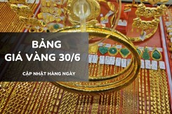 Bảng giá vàng hôm nay 30/6: Vàng SJC, vàng nhẫn đồng loạt giảm sâu, mất tới 2 triệu đồng/lượng