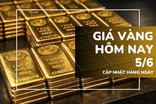 Giá vàng hôm nay 5/6: Vàng SJC và nhẫn trơn lao dốc thêm 1,1 triệu đồng/lượng