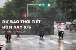 Dự báo thời tiết hôm nay 9/6, Hà Nội mưa rào, Trung Bộ nắng nóng gay gắt, Nam Bộ mưa dông rải rác
