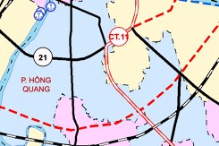 Bản đồ quy hoạch giao thông phường Hồng Quang, tỉnh Ninh Bình thời kỳ 2021 - 2030