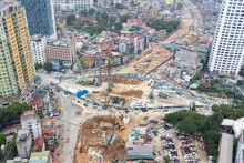Cận cảnh hai ga ngầm của tuyến metro số 5 bắt đầu thi công ở nội đô