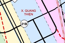 Bản đồ quy hoạch giao thông xã Quang Thiện, tỉnh Ninh Bình thời kỳ 2021 - 2030