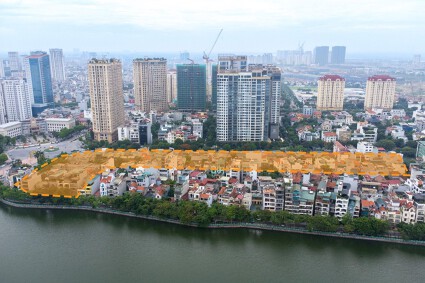 Cận cảnh khu dân cư khu vực vườn hoa Lạc Long Quân có thể di dời theo quy hoạch