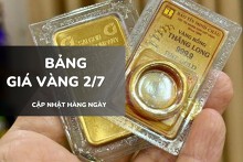 Bảng giá vàng hôm nay 2/7: Vàng SJC và vàng nhẫn đồng loạt tăng sốc, có nơi thêm tới 2,8 triệu đồng/lượng