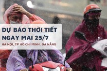 Dự báo thời tiết ngày mai 25/7, Hà Nội và TP HCM mưa lớn diện rộng, Đà Nẵng nắng nóng sau chuyển mưa