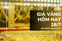 Giá vàng hôm nay 28/7 Vàng SJC mất 1,5 triệu đồng/lượng, vàng nhẫn lao dốc