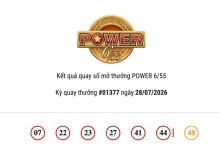 Kết quả xổ số Vietlott Power 6/55 ngày 28/07/2026 cả hai giải Jackpot đều không có chủ nhân trúng thưởng