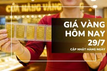 Giá vàng hôm nay 29/7 vàng SJC, vàng nhẫn tiếp tục lao dốc mạnh, mất thêm 1,5 triệu đồng/lượng