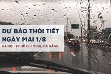 Dự báo thời tiết ngày mai 1/8, Hà Nội và TP HCM tiếp tục mưa dông, Đà Nẵng nhiều mây, có mưa vài nơi