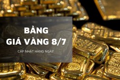 Bảng giá vàng hôm nay 8/7: Vàng SJC, vàng nhẫn tiếp tục giảm, có nơi mất tới 1,7 triệu đồng/lượng