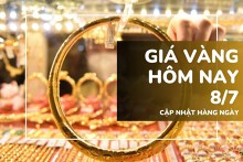 Giá vàng hôm nay 8/7: Vàng miếng, vàng nhẫn mất thêm 1,3 triệu đồng/lượng