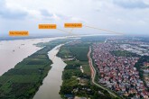 Toàn cảnh bãi sông Tráng Việt quy hoạch xây cụm công viên trong Trục đại lộ cảnh quan sông Hồng