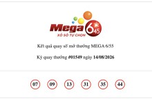 Kết quả xổ số Vietlott Mega 6/45 hôm nay 14/08/2026 Jackpot hơn 20,1 tỷ đồng vô chủ