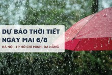 Dự báo thời tiết ngày mai 6/8 Hà Nội mưa lớn, TP HCM có mưa dông, Đà Nẵng nắng nóng cục bộ