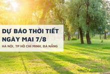 Dự báo thời tiết ngày mai 7/8 Hà Nội nắng nóng trở lại, TP HCM nắng kèm mưa dông, Đà Nẵng mưa chiều tối
