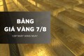 Bảng giá vàng hôm nay 7/8: Đồng loạt giảm, có nơi mất 1,7 triệu đồng/lượng