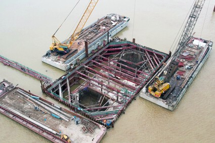 Cầu Thượng Cát trên Vành đai 3,5 sau gần một năm thi công