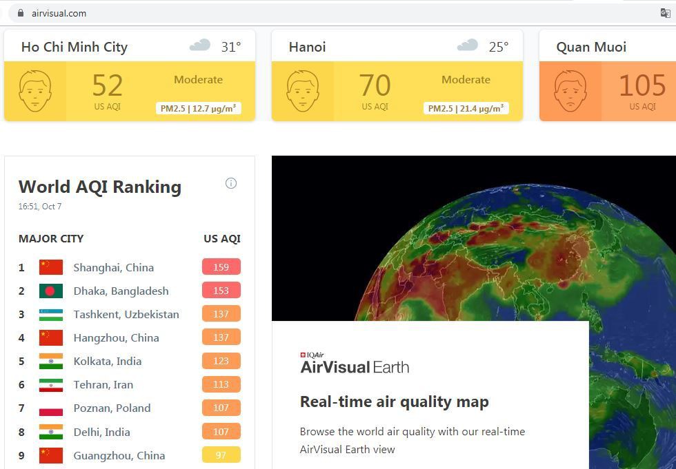 AirVisual là ai? Kết quả đo ô nhiễm không khí liệu có chính xác? - Ảnh 1. AirVisual là ai? Kết quả đo ô nhiễm không khí liệu có chính xác? - Ảnh 1.