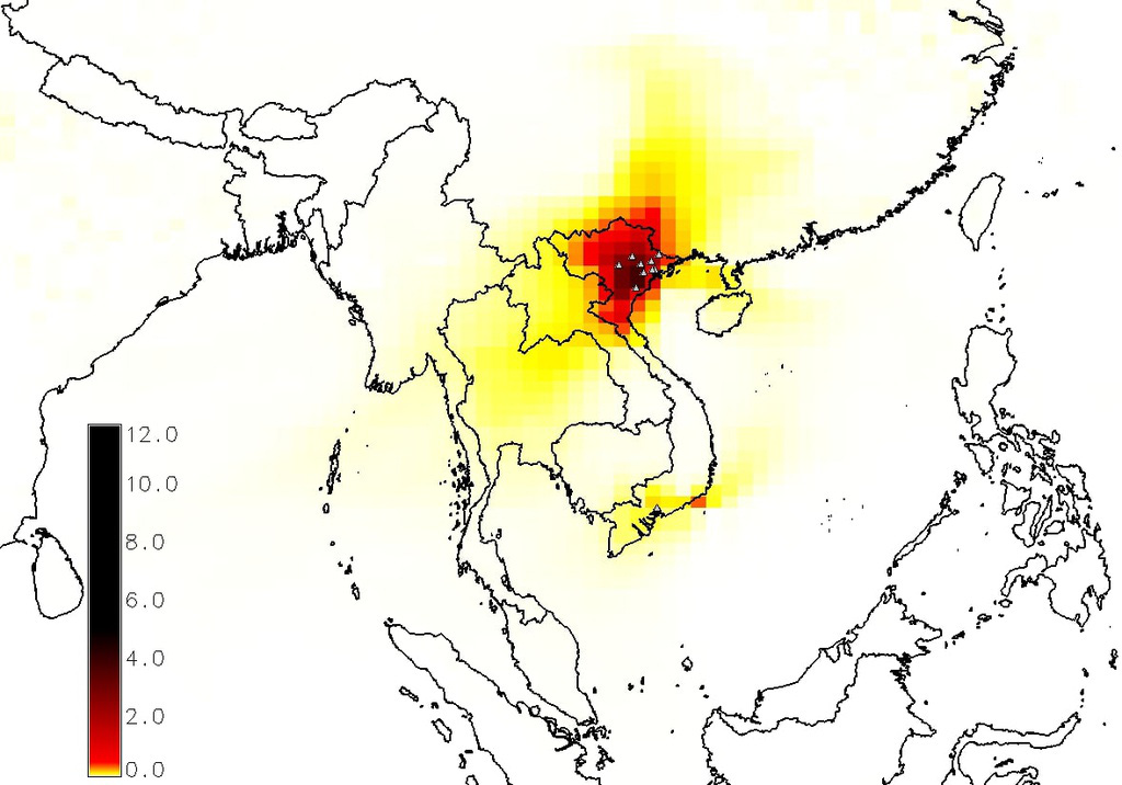 Khi thai dien than dang tac dong manh toi o nhiem o Ha Noi? hinh anh 5 VietnamDispersionCurrentZoom.jpg