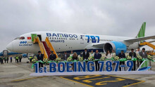 Cận cảnh siêu máy bay thân rộng Boeing 787-9 đầu tiên của Bamboo Airways