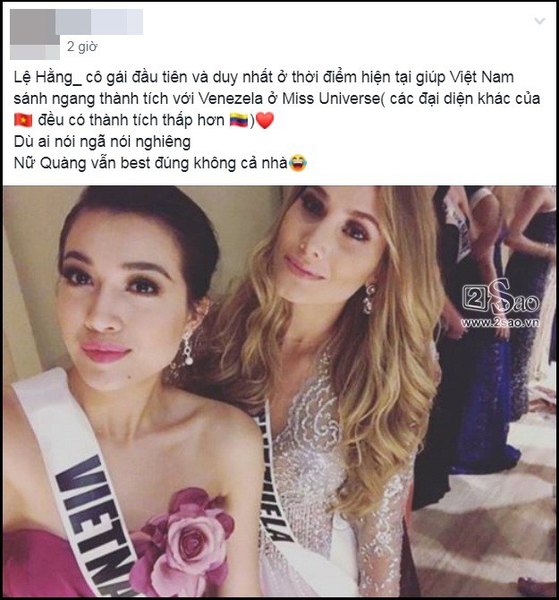 Không phải HHen Niê, Lệ Hằng là cô gái duy nhất giúp Việt Nam sánh ngang Venezuela tại Miss Universe - Ảnh 1.