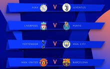 Siêu cặp đấu tái hiện - Man United gặp Barca, Tottenham gặp Man City tại tứ kết UEFA Champions League
