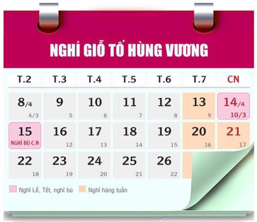 Lịch nghỉ chính chức lễ giỗ Tổ Hùng Vương và nghỉ 30/4 - 1/5 năm 2019 - Ảnh 1. Lịch nghỉ chính chức lễ giỗ Tổ Hùng Vương và nghỉ 30/4 - 1/5 năm 2019 - Ảnh 1.