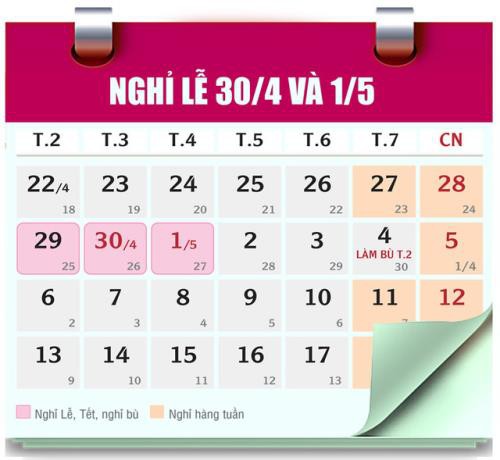 Lịch nghỉ chính chức lễ giỗ Tổ Hùng Vương và nghỉ 30/4 - 1/5 năm 2019 - Ảnh 2. Lịch nghỉ chính chức lễ giỗ Tổ Hùng Vương và nghỉ 30/4 - 1/5 năm 2019 - Ảnh 2.