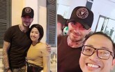 Beckham vui vẻ chụp ảnh cùng fan tại phố đi bộ ở TP.HCM
