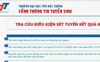 ĐH Tôn Đức Thắng công bố kết quả xét tuyển học bạ, ngành cao nhất 28 điểm