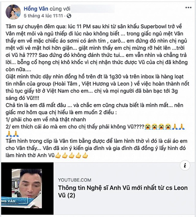 Chuyện lạ kì nhưng xúc động trong vỏn vẹn gần 10 ngày nghệ sĩ Anh Vũ qua đời - Ảnh 2. Chuyện lạ kì nhưng xúc động trong vỏn vẹn gần 10 ngày nghệ sĩ Anh Vũ qua đời - Ảnh 2.