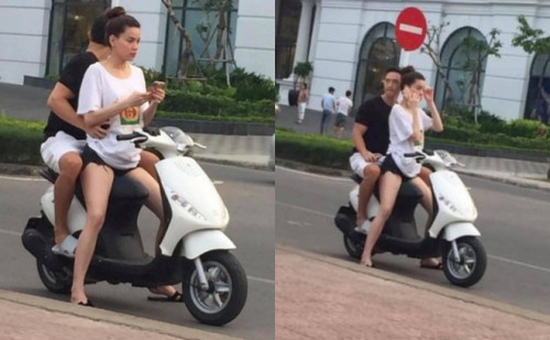 Hồ Ngọc Hà tái phạm lỗi không đội mũ bảo hiểm khi đi xe máy cùng Kim Lý - Ảnh 1. Hồ Ngọc Hà tái phạm lỗi không đội mũ bảo hiểm khi đi xe máy cùng Kim Lý - Ảnh 1.