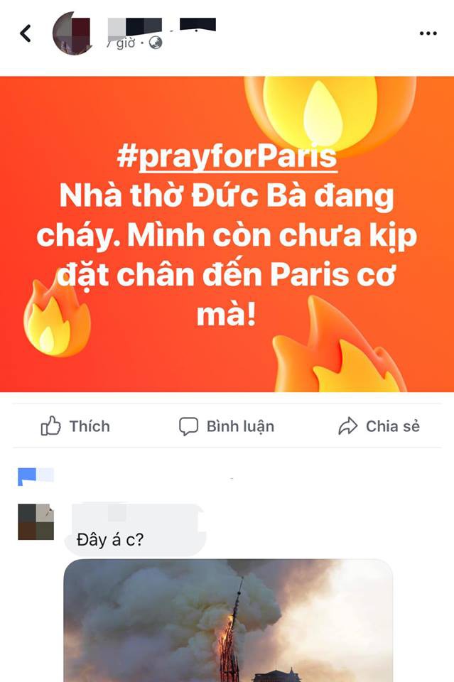 Dân mạng Việt Nam chia sẻ nỗi buồn với người dân Paris bằng hashtag #PrayforParis sau vụ cháy Nhà thờ Đức Bà - Ảnh 9. Dân mạng Việt Nam chia sẻ nỗi buồn với người dân Paris bằng hashtag #PrayforParis sau vụ cháy Nhà thờ Đức Bà - Ảnh 9.