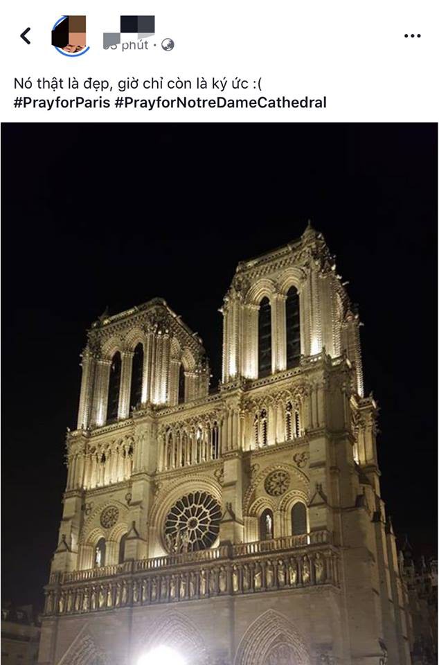 Dân mạng Việt Nam chia sẻ nỗi buồn với người dân Paris bằng hashtag #PrayforParis sau vụ cháy Nhà thờ Đức Bà - Ảnh 5. Dân mạng Việt Nam chia sẻ nỗi buồn với người dân Paris bằng hashtag #PrayforParis sau vụ cháy Nhà thờ Đức Bà - Ảnh 5.