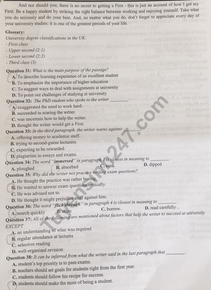 Đề thi thử THPT quốc gia 2019 môn Tiếng Anh THPT chuyên ĐH Sư phạm Hà Nội - Ảnh 5. Đề thi thử THPT quốc gia 2019 môn Tiếng Anh THPT chuyên ĐH Sư phạm Hà Nội - Ảnh 5.