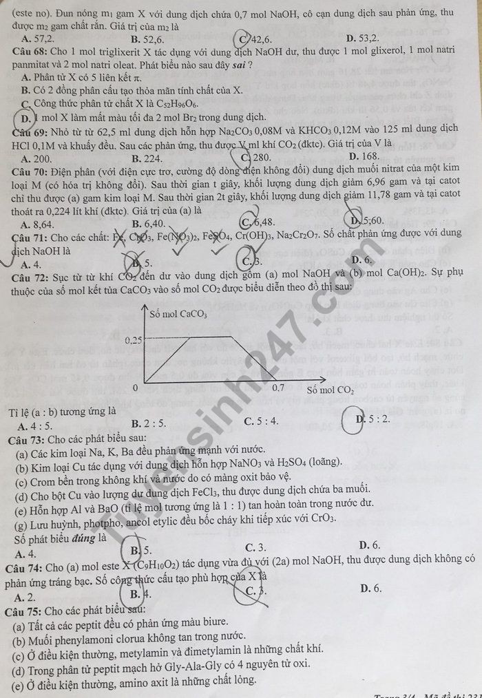 Đề thi thử THPT quốc gia 2019 môn Hóa học THPT chuyên ĐH Sư phạm Hà Nội và đáp án - Ảnh 3. Đề thi thử THPT quốc gia 2019 môn Hóa học THPT chuyên ĐH Sư phạm Hà Nội và đáp án - Ảnh 3.