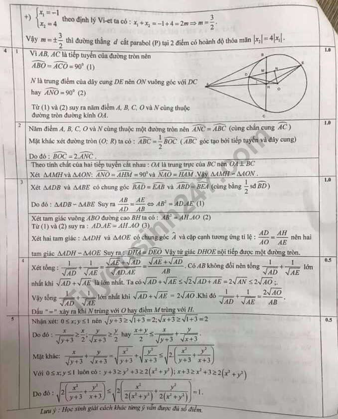Đề thi thử vào lớp 10 môn Toán THPT Thăng Long năm 2019 lần 2 kèm đáp án - Ảnh 3. Đề thi thử vào lớp 10 môn Toán THPT Thăng Long năm 2019 lần 2 kèm đáp án - Ảnh 3.