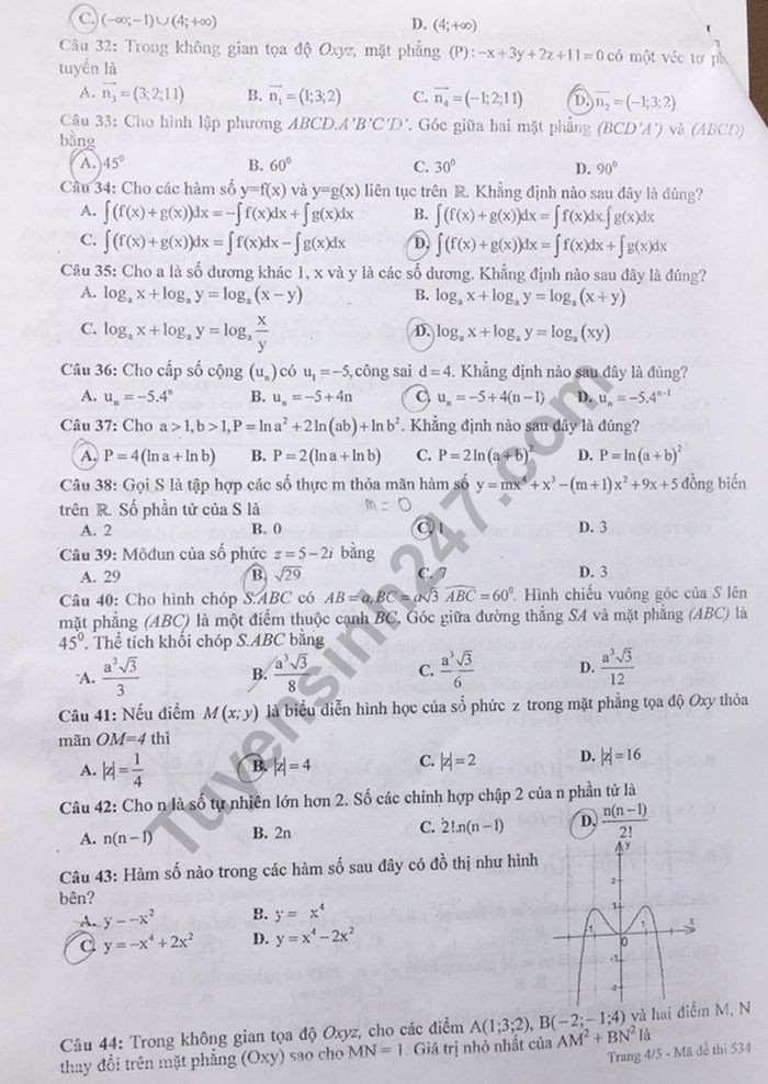 Đề thi thử THPT quốc gia 2019 môn Toán THPT chuyên ĐH Sư phạm Hà Nội lần 3 - Ảnh 4. Đề thi thử THPT quốc gia 2019 môn Toán THPT chuyên ĐH Sư phạm Hà Nội lần 3 - Ảnh 4.