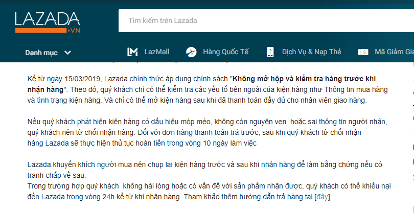 Lazada không cho kiểm tra trước khi nhận hàng có làm khó người mua? - Ảnh 1. Lazada không cho kiểm tra trước khi nhận hàng có làm khó người mua? - Ảnh 1.