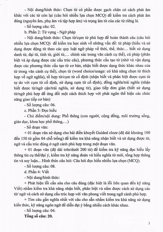 Nghệ An công bố cấu trúc đề thi tuyển sinh vào lớp 10 năm học 2019-2020 - Ảnh 3. Nghệ An công bố cấu trúc đề thi tuyển sinh vào lớp 10 năm học 2019-2020 - Ảnh 3.