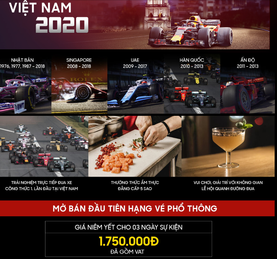 Làm thế nào để mua được vé xem giải đua xe công thức 1 tại Hà Nội? - Ảnh 1. Làm thế nào để mua được vé xem giải đua xe công thức 1 tại Hà Nội? - Ảnh 1.
