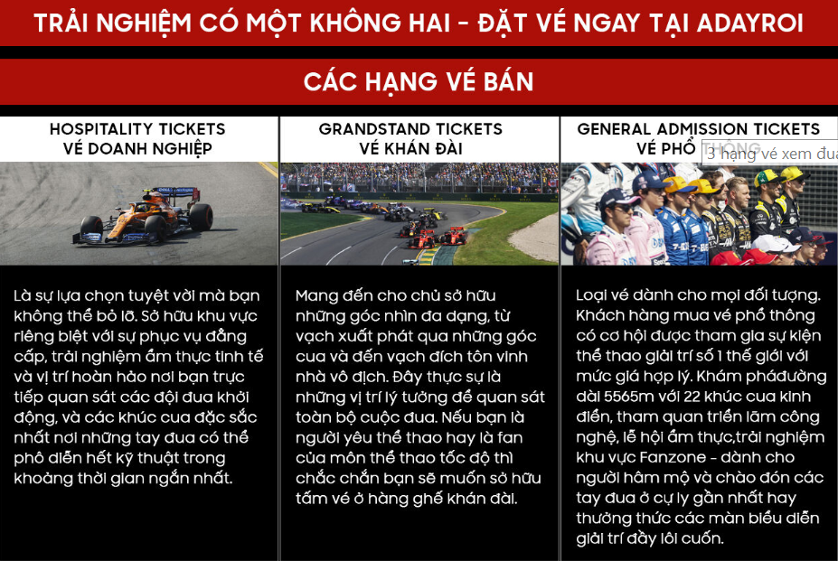 Làm thế nào để mua được vé xem giải đua xe công thức 1 tại Hà Nội? - Ảnh 2. Làm thế nào để mua được vé xem giải đua xe công thức 1 tại Hà Nội? - Ảnh 2.