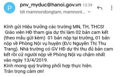 Giáo viên hợp đồng ở Mỹ Đức bị ép ký cam kết trước khi sa thải