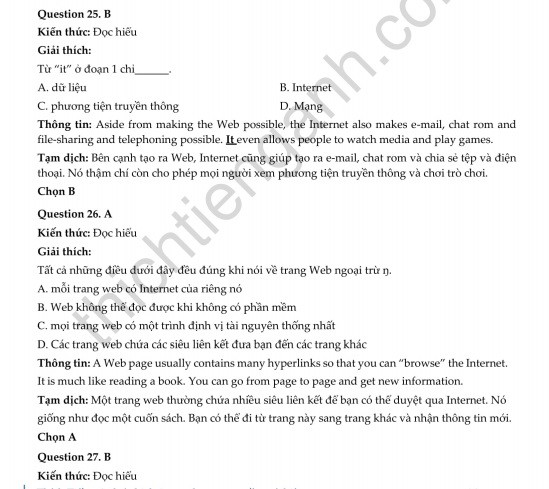 Đề thi thử THPT quốc gia 2019 môn Tiếng Anh THPT Chuyên Bắc Ninh lần 3 và lời giải chi tiết - Ảnh 21. Đề thi thử THPT quốc gia 2019 môn Tiếng Anh THPT Chuyên Bắc Ninh lần 3 và lời giải chi tiết - Ảnh 21.