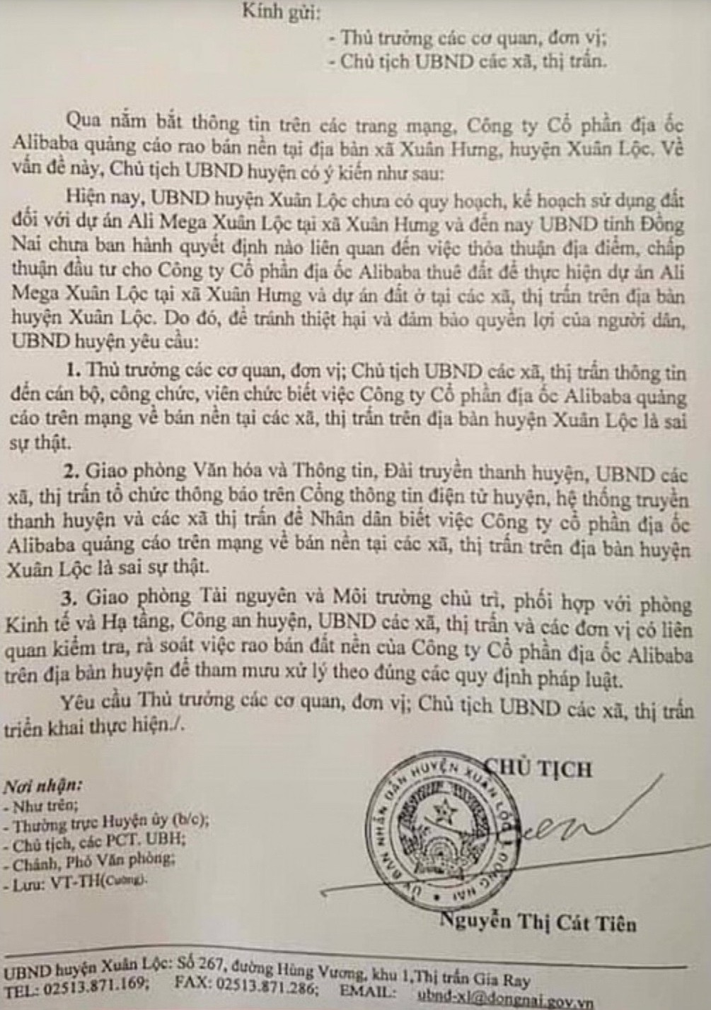 Đồng Nai lại cảnh báo Địa ốc Alibaba rao bán đất nền ảo - Ảnh 1. Đồng Nai lại cảnh báo Địa ốc Alibaba rao bán đất nền ảo - Ảnh 1.