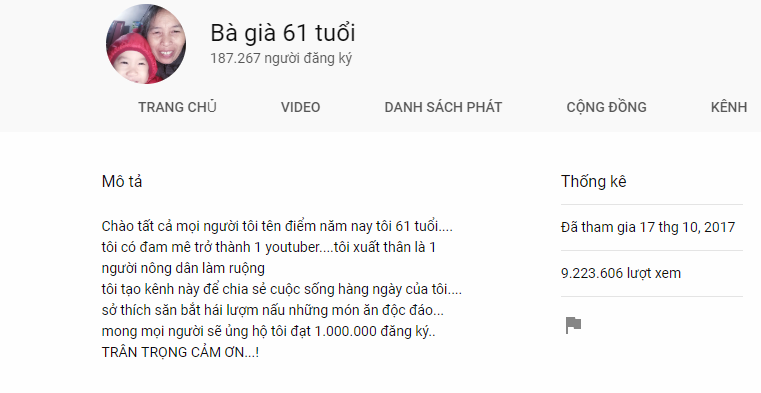 Cụ bà người Việt làm YouTuber, gây bão mạng với kỉ lục hàng triệu lượt xem mỗi ngày - Ảnh 5. Cụ bà người Việt làm YouTuber, gây bão mạng với kỉ lục hàng triệu lượt xem mỗi ngày - Ảnh 5.