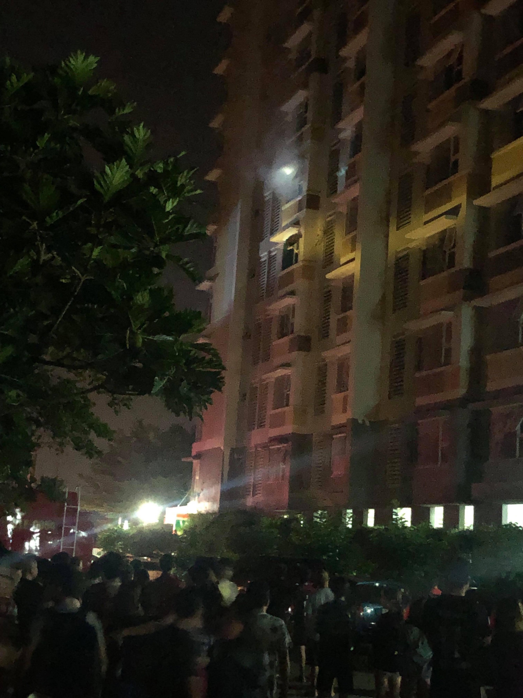 Cháy chung cư trong đêm, hàng trăm người tháo chạy - Ảnh 1.