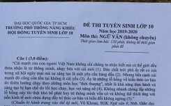 Khá Bảnh, phản cảm ở đám tang Anh Vũ được thí sinh đưa vào bài giải đề thi vào lớp 10 môn Ngữ văn Trường Phổ thông Năng khiếu